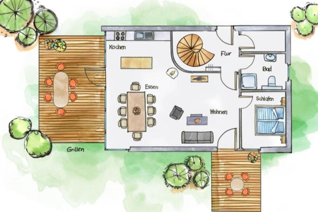 W7 - Sehr Schoenes Ferienhaus Mit Toller Lage Und Super Aussicht In Roebel An Der Mueritz Villa Eksteriør bilde
